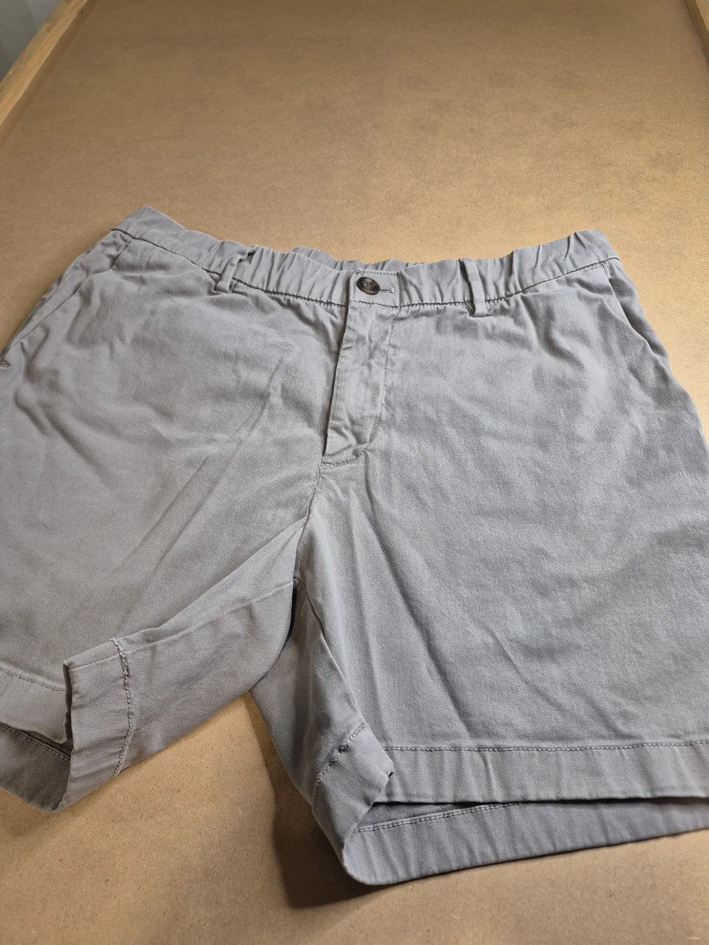 Bearbottoms Men's Light Gray Flat-Front Shorts with Elastic Waist 3715/6